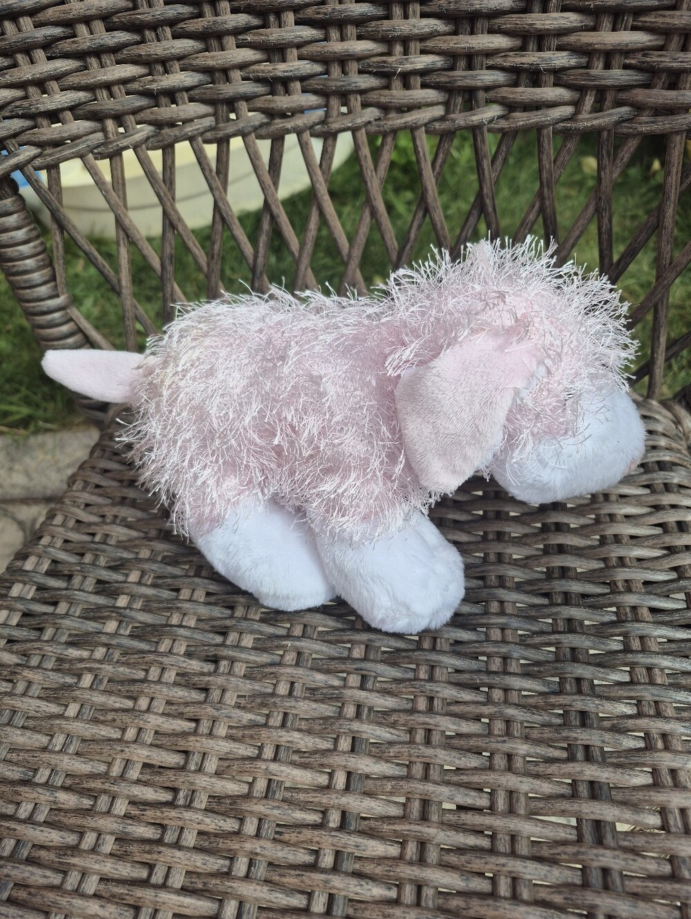 RETIRED Ganz Webkinz Pink White Dog No Code Plush Stuffed Animal EUC